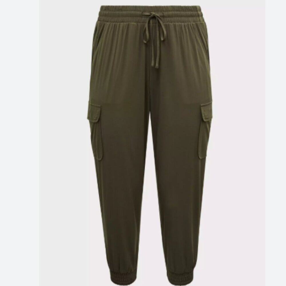 NWOT Torrid Challis Olive Green Relaxed Fit Jogger Torrid Size 2 US Size 18-20